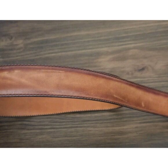 Magnanni Leather Belt 1121 Cognac Brown Size 36 Made Spain Buckle Dress - Picture 10 of 16